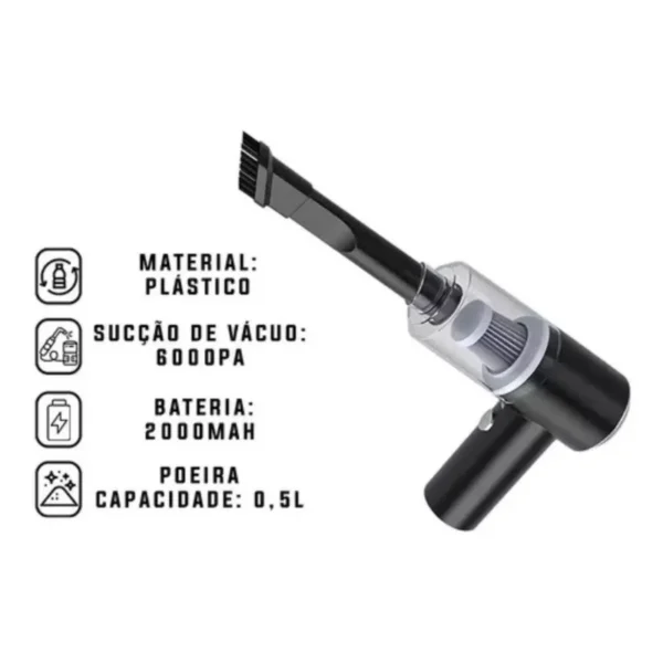 Mini Aspirador De Pó Automotivo - Imagem 6